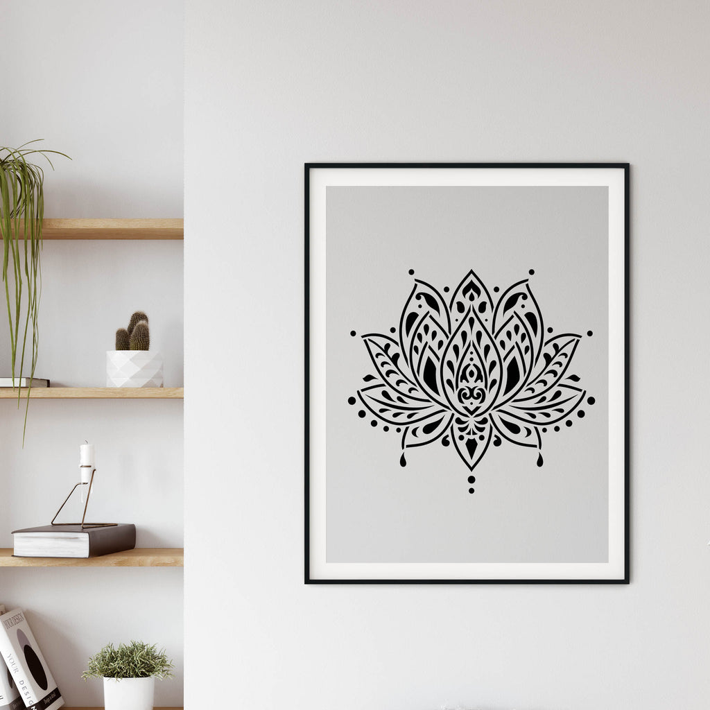 lotus stencil design