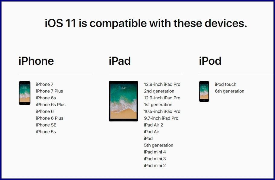 iOS 11 : Compatibilité iPad et iPhone + Date de sortie