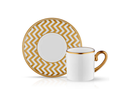 Mat Gold Zigzag Coffee Cup
