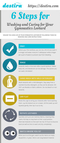 Gymnastics Leotard Washing Instructions Info Graphic
