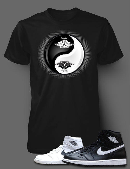 T Shirt To Match Retro Air Jordan 1 Shoe Ying Yang - Just Sneaker Tees - 1