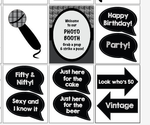 birthday props printable