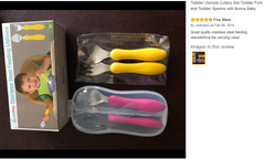 toddler stainless steel fork and spoon set
