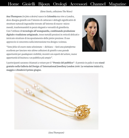 Ana Thompson Fine Jewellery - Preziosa Magazine 