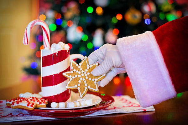 santa eating cookie