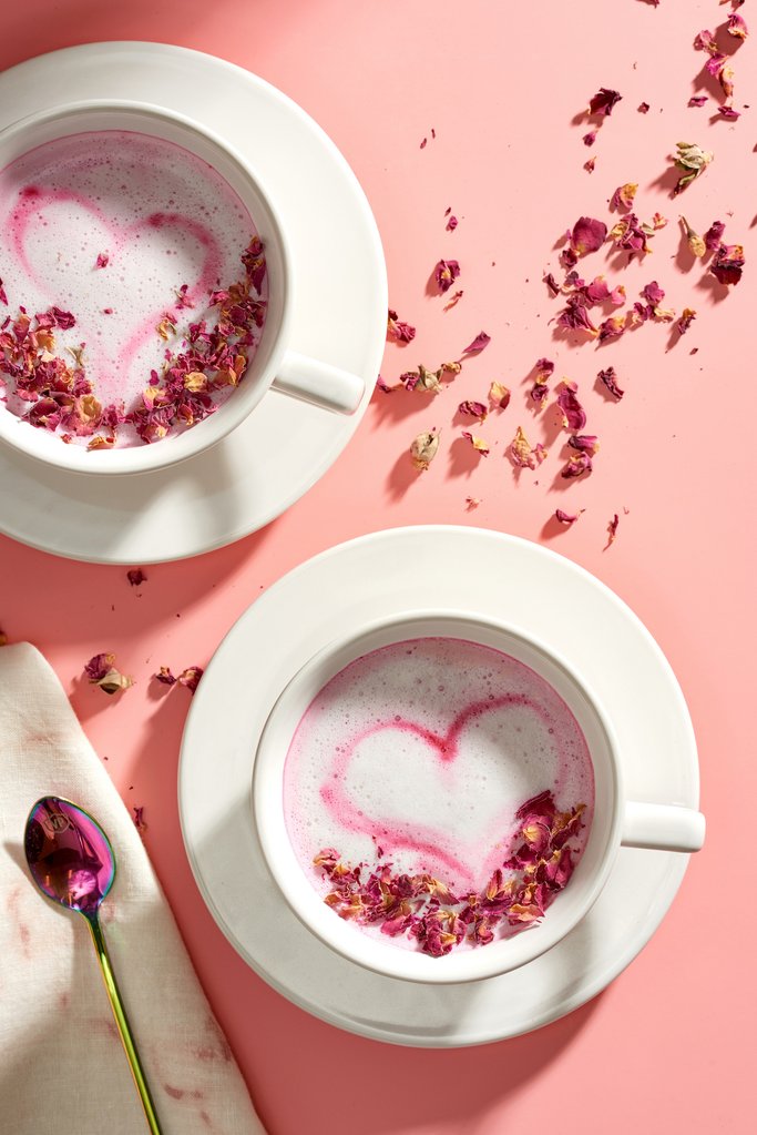 rose beet latte
