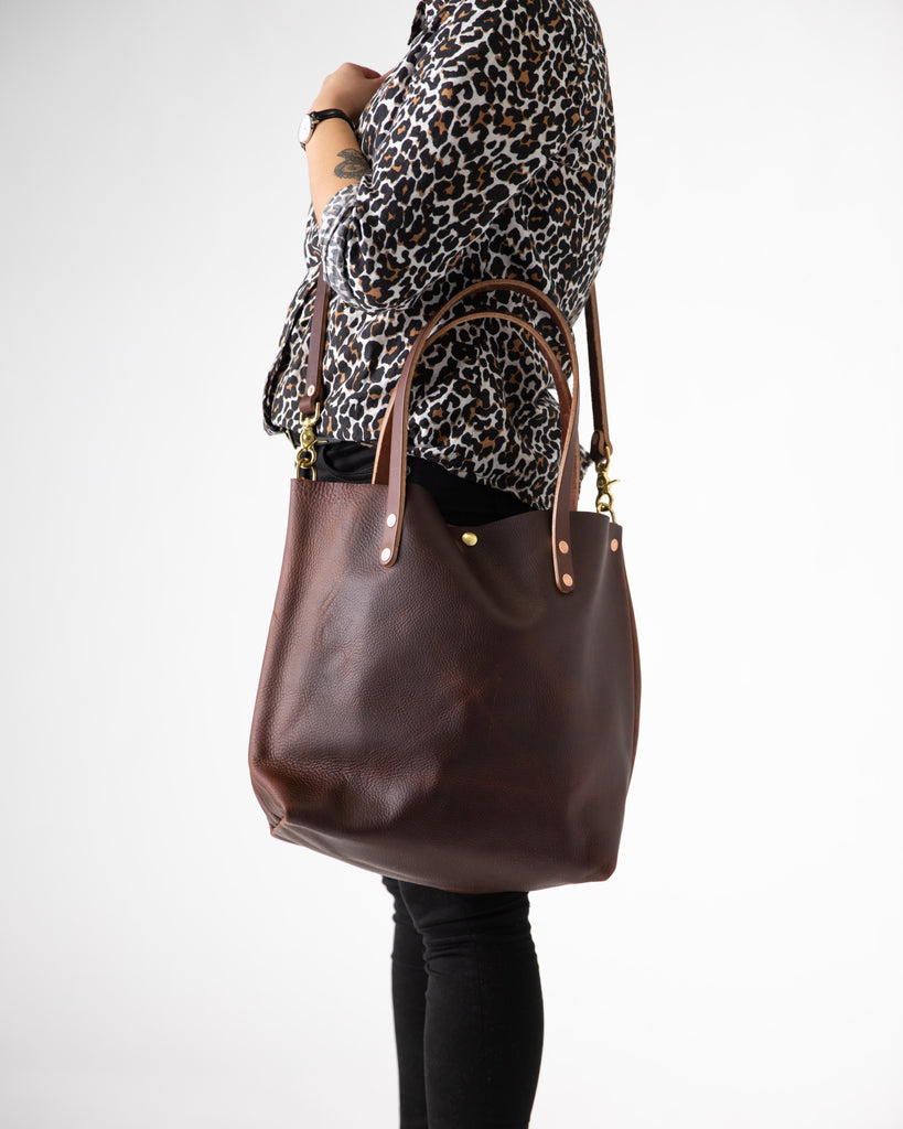 Brown Kodiak tote bag with crossbody strap