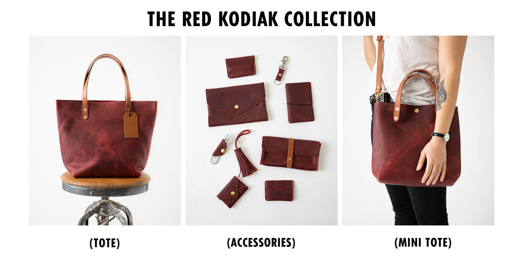 Red Kodiak leather collection at KMM & Co.