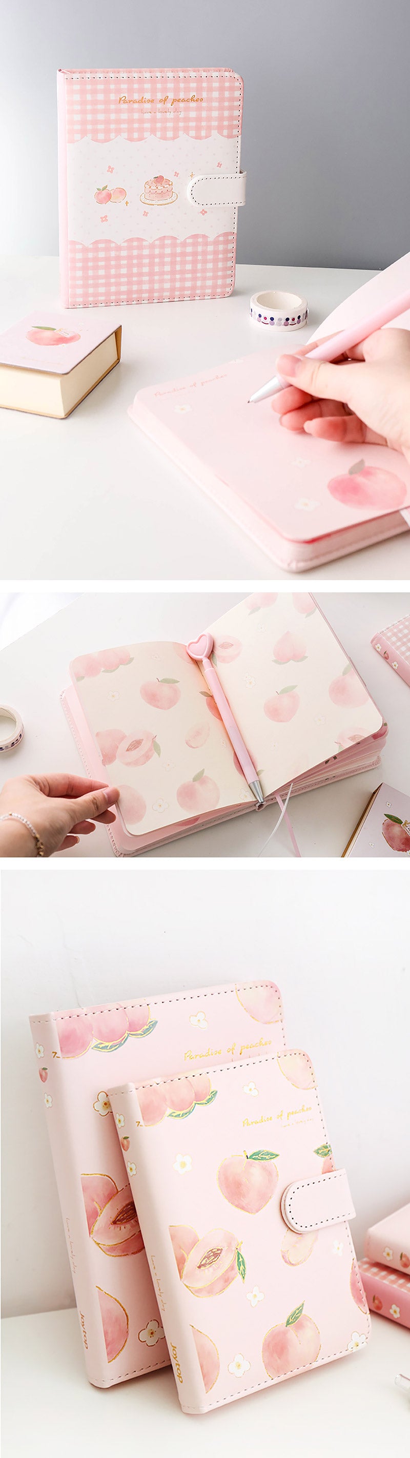 A5 A6 Peach Pink Personal Journal Notebook - Detail