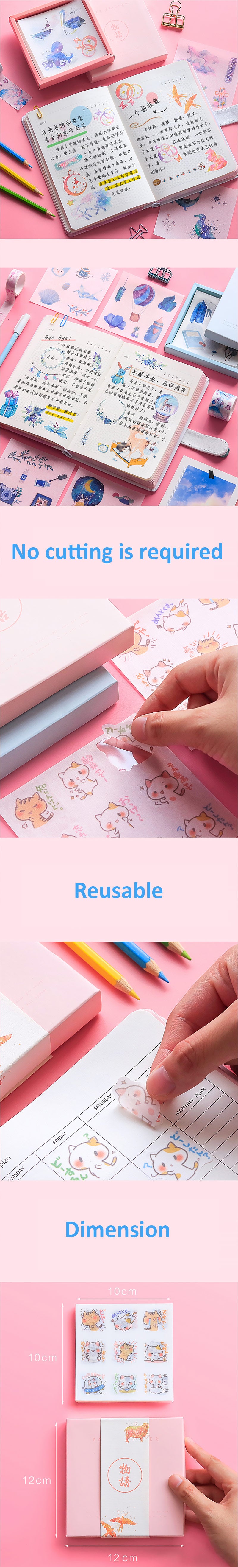 Cartoon Scrapbook Stickers Set - Detail