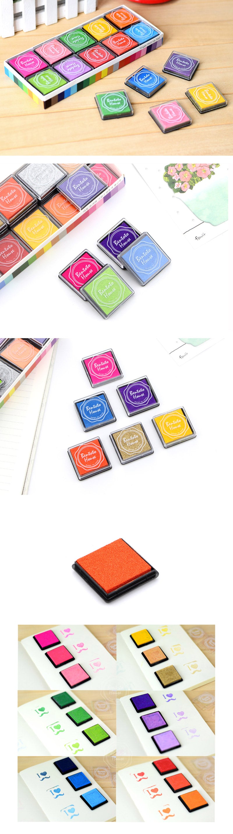 Colorful Multipurpose Stamp Ink Pad 20 Colors Set - Detail