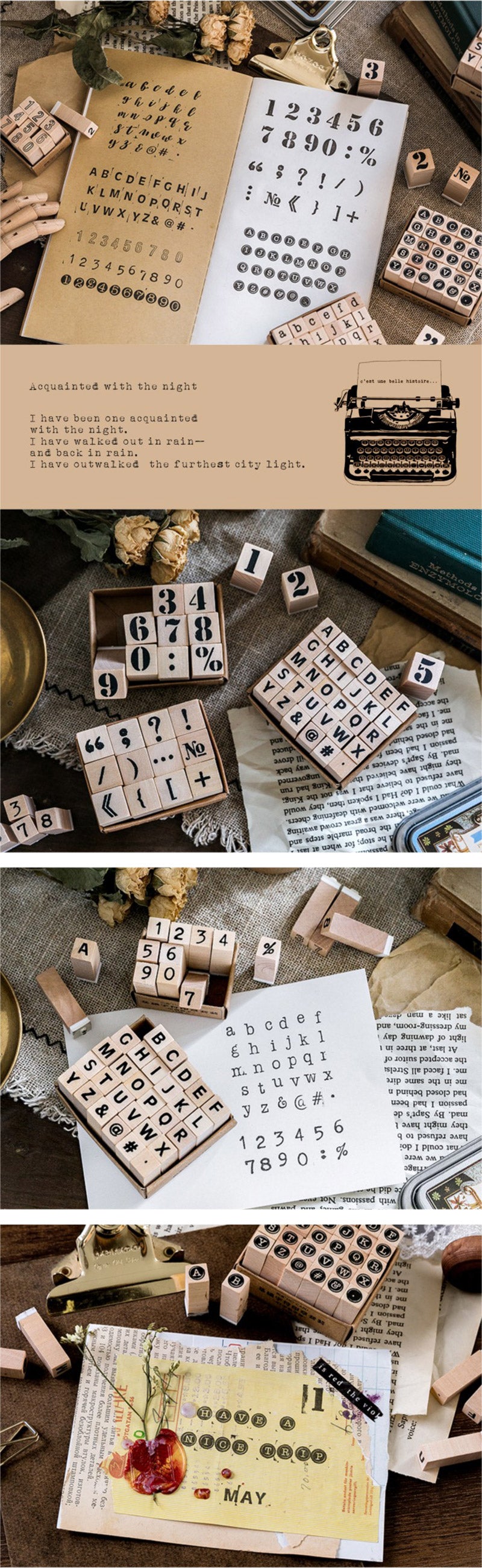 English Alphabet Wooden Stamp Set - Usage