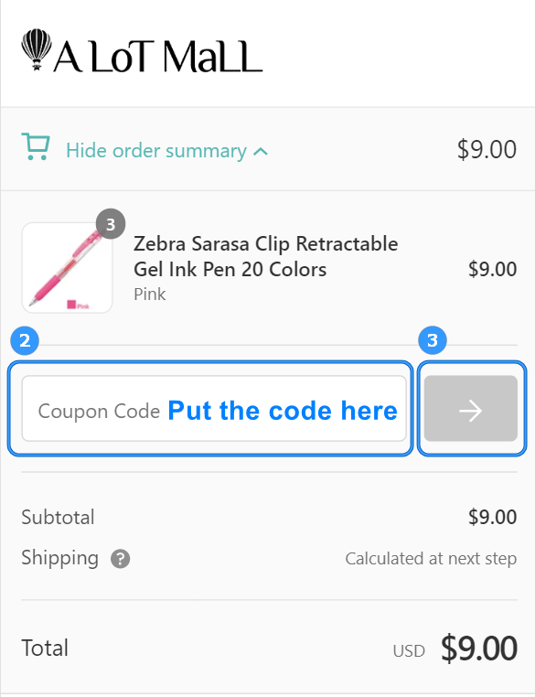 How to apply discount code 2