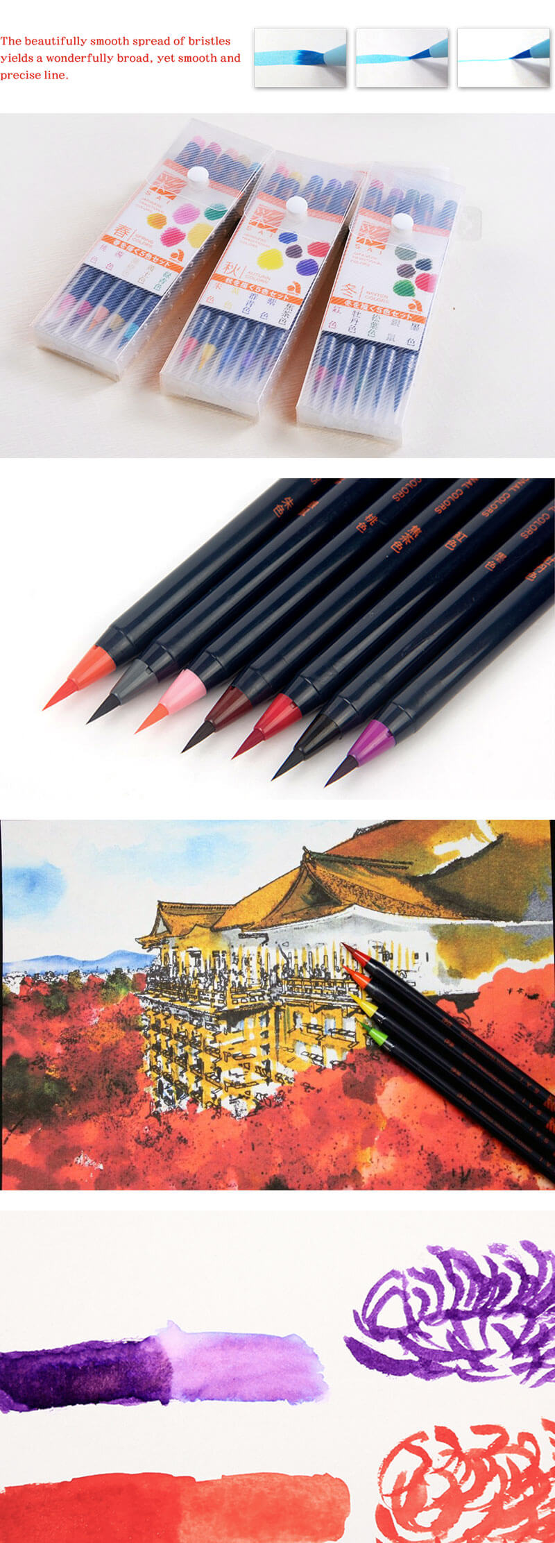 Akashiya Sai Watercolor Brush Pen - Detail