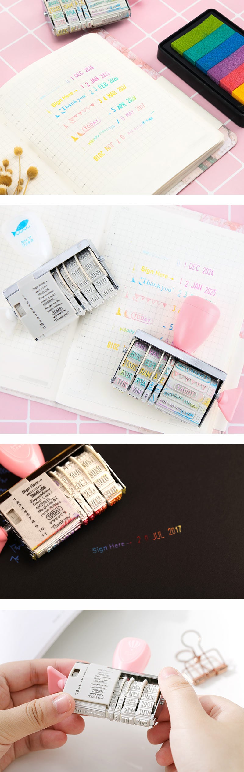 Self-Inking Rubber Date Stamp - How it works