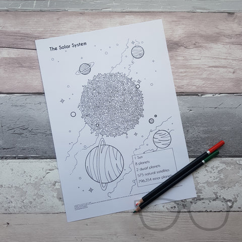Solar System Colouring Page by Mini Geek Boutique