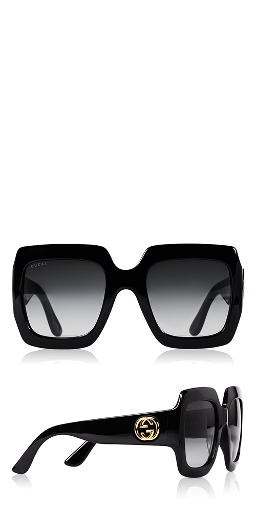 Gucci | GG Square Black Sunglasses 