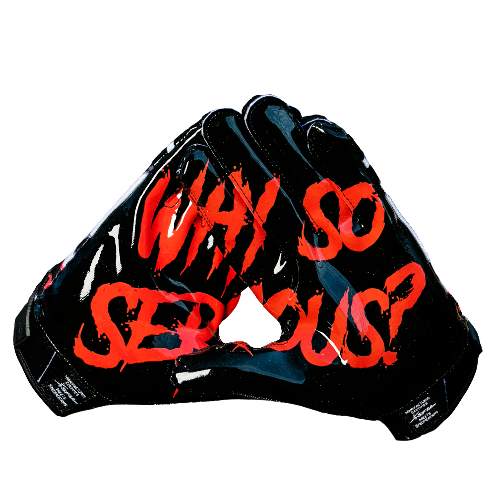 The Joker Black Football Gloves VPS3 by Phenom Elite Phenom Elite