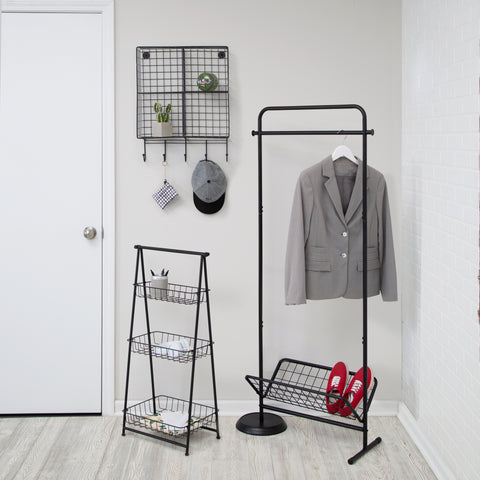 a-frame shelf, swivel coat rack