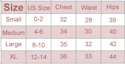 Honu Tank size chart