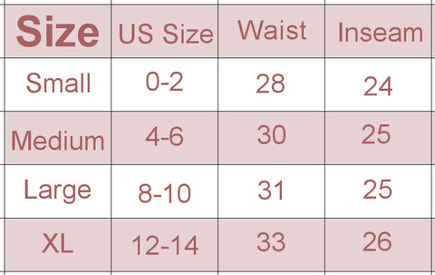 aloha pants size chart