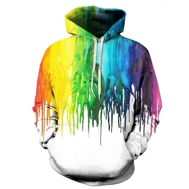 rainbow splatter hoodie