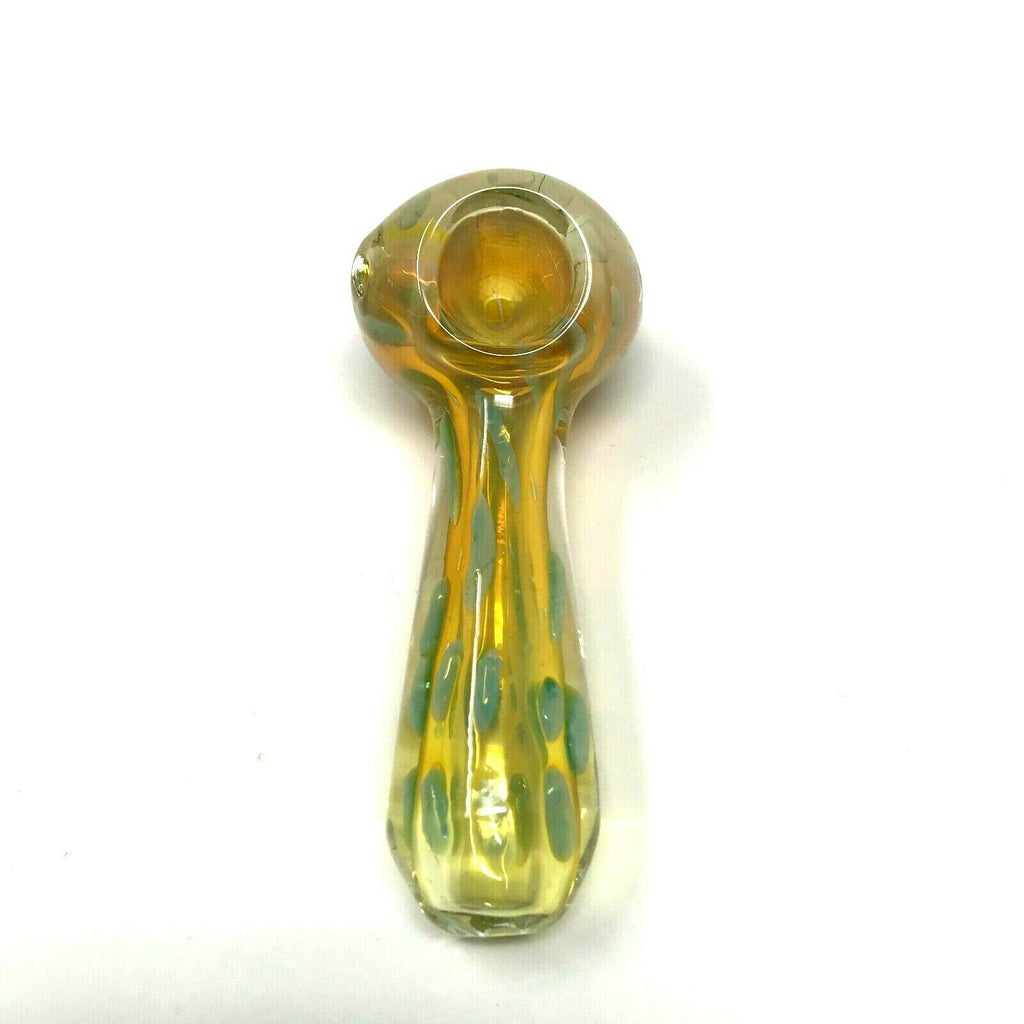 Gold Fumed Glass Pipe 4 Heavy Kings Pipes