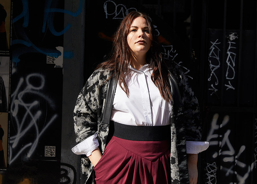 Matt Sayles street style photography for Plus Size Fashion brand See Rose Go and Lexi Stout in innovative essentials and timeless style