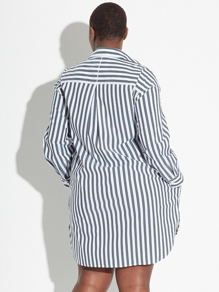 striped shirt dress plus size