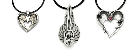 Annika Rutlin angel jewellery selection sterling silver wings pendant necklaces 
