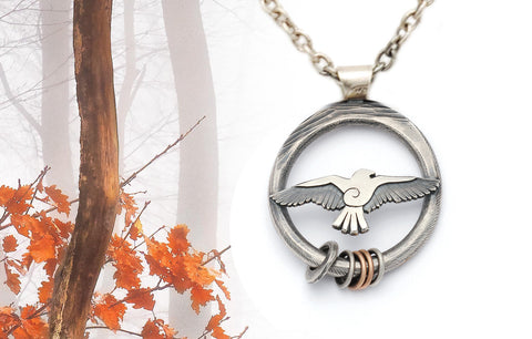 Annika-rutlin-jewellery-autumn-feel-rven-bird-oxidized-silver-collection