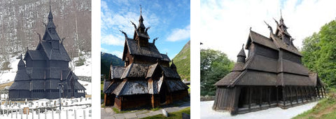 Borgund Hopperstad and Fantoft Norwegian wooden stave churches dragon heads