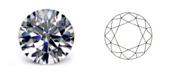 picture and diagram showing brilliant cut diamond