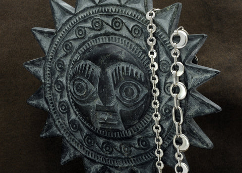 Annika Rutlin silver jewelry Solstice collection Machu Picchu sun stone carving