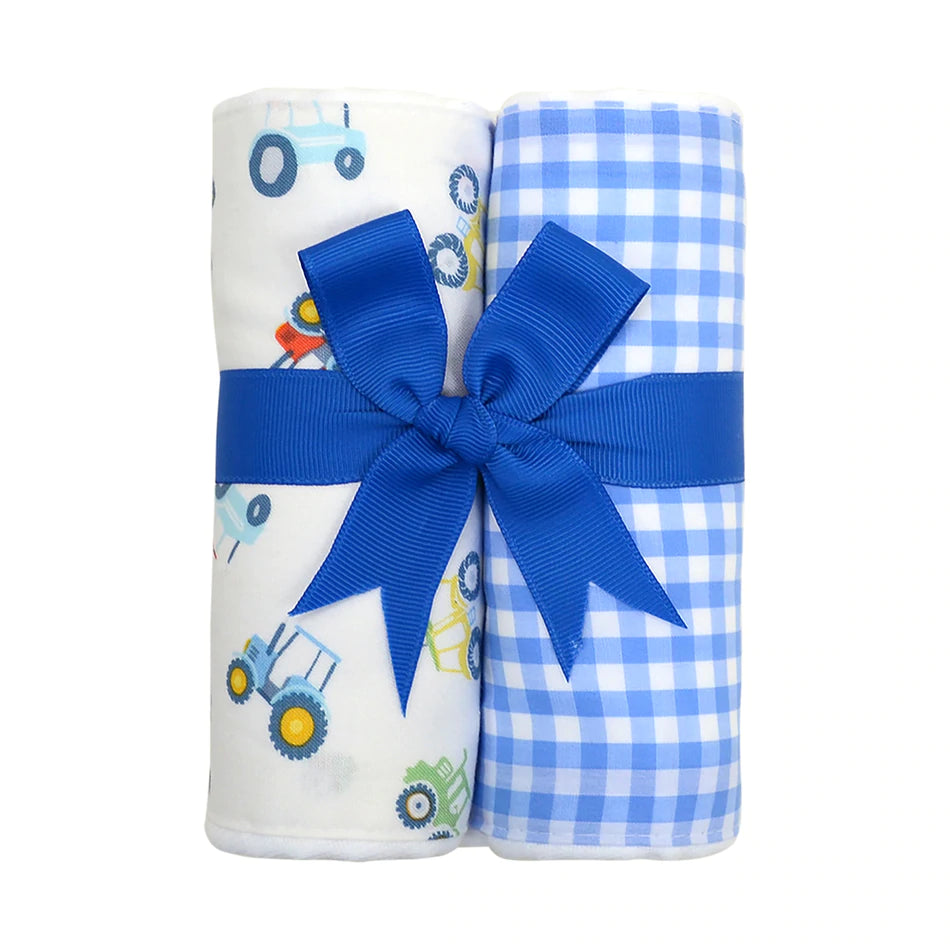 Tractor Set of 2 Burp Cloths