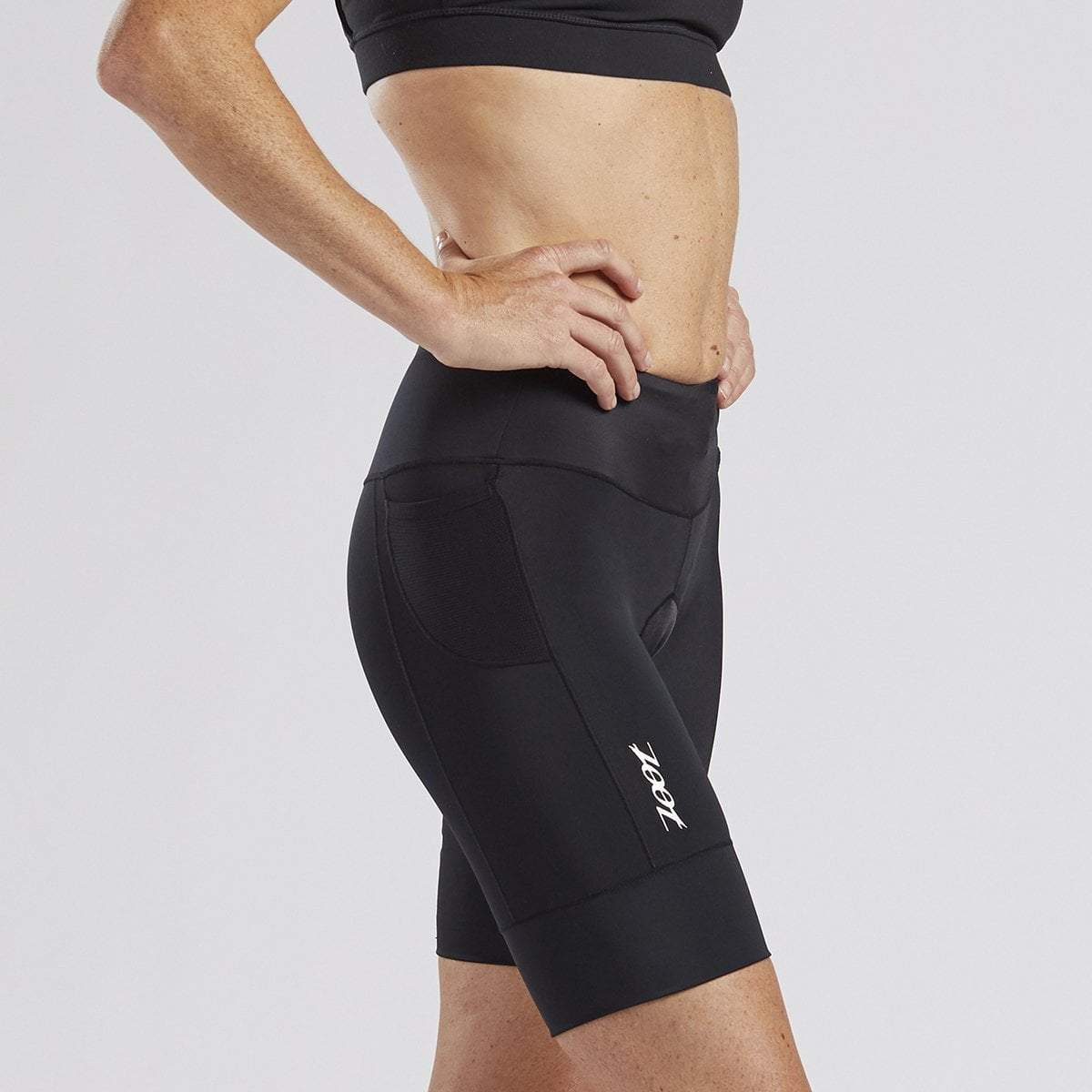 Zoot Core Womens 6-Inch Tri Shorts Performance Triathlon Shorts Endura Fabric Hip Holster Pockets 