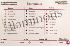 Flatback rhinestones Crystals | Colors Chart | illaminous 