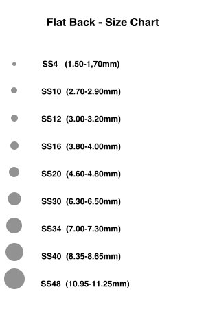 Flatback Rhinestones | Crystals Rhinestones | illaminous | Size Chart