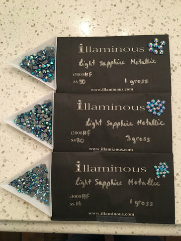 Hotfix rhinestones Crystals - Light Sapphire AB