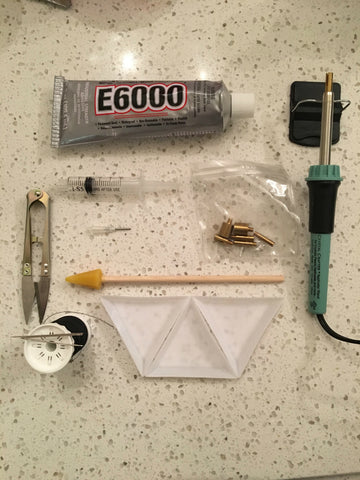 Glue e6000 - Hotfix Applicator - Sorting Tray - Pickup Stick - Syringe - Tips Applicator