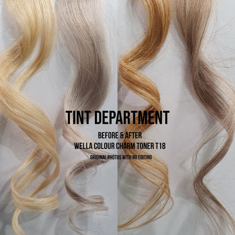 Before & After - Wella Color Charm Permanent Toner T18 Lightest Ash Blonde