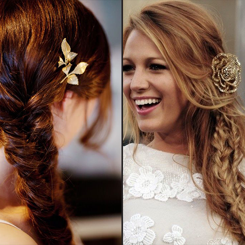 fishtail braid and a simple metallic hair pin - race day hair | Price Attack