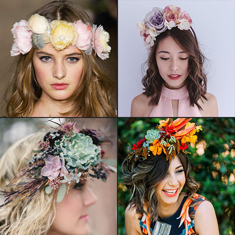 Pair relaxed wavy curls with a fun and feminine floral crown - race day hair | Price Attack