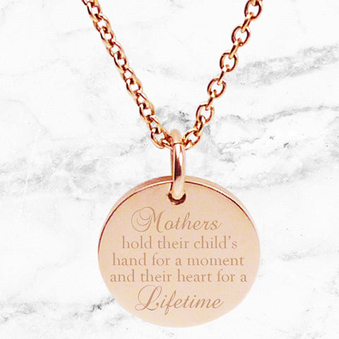 Max & Me Designs: Hold Their Hand For a Moment Pendant - Rose Gold