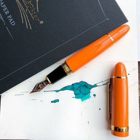 orange fountain pen