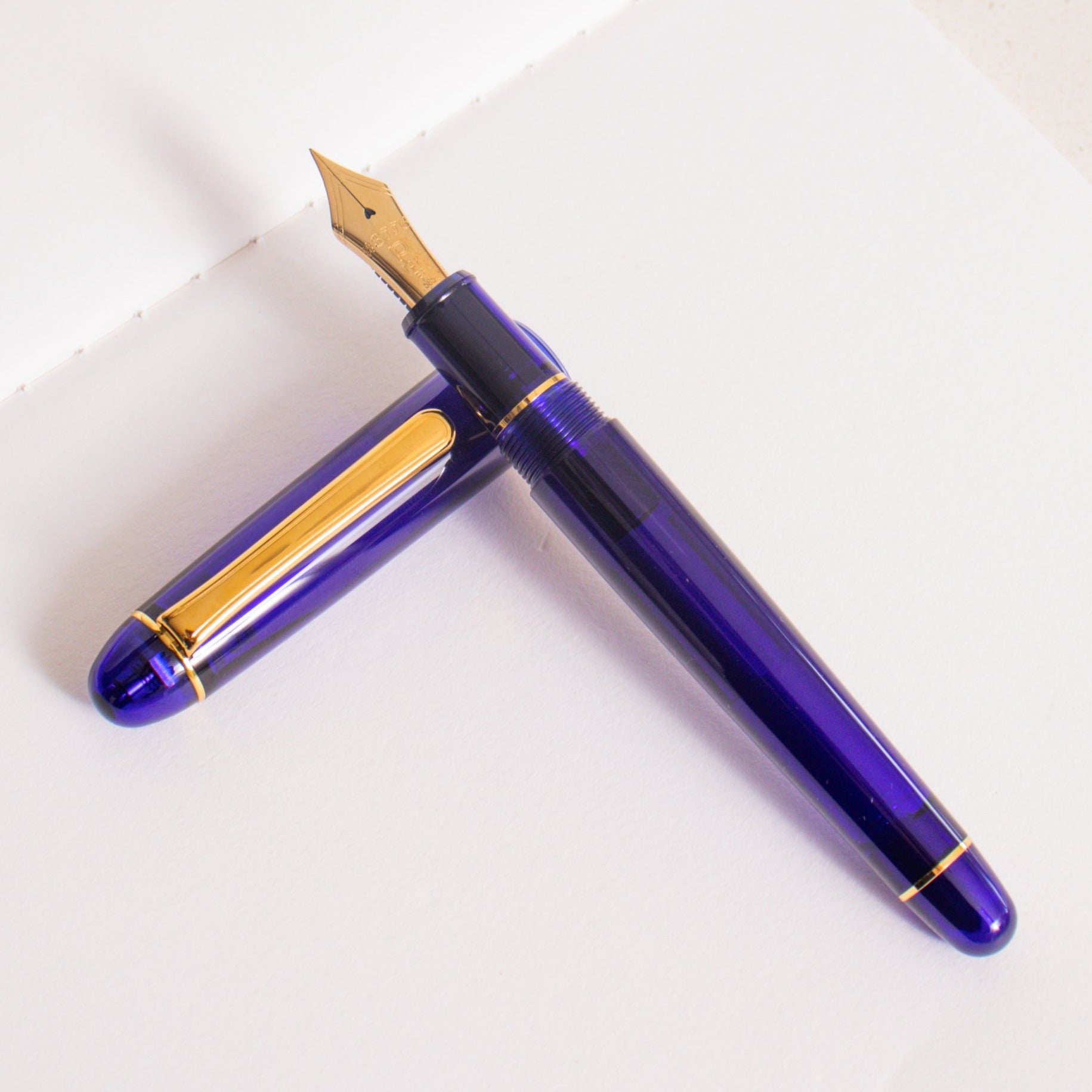 Platinum #3776 CENTURY CHARTRES BLUE 14K Fountain Pen PNB-13000#51 from Japan
