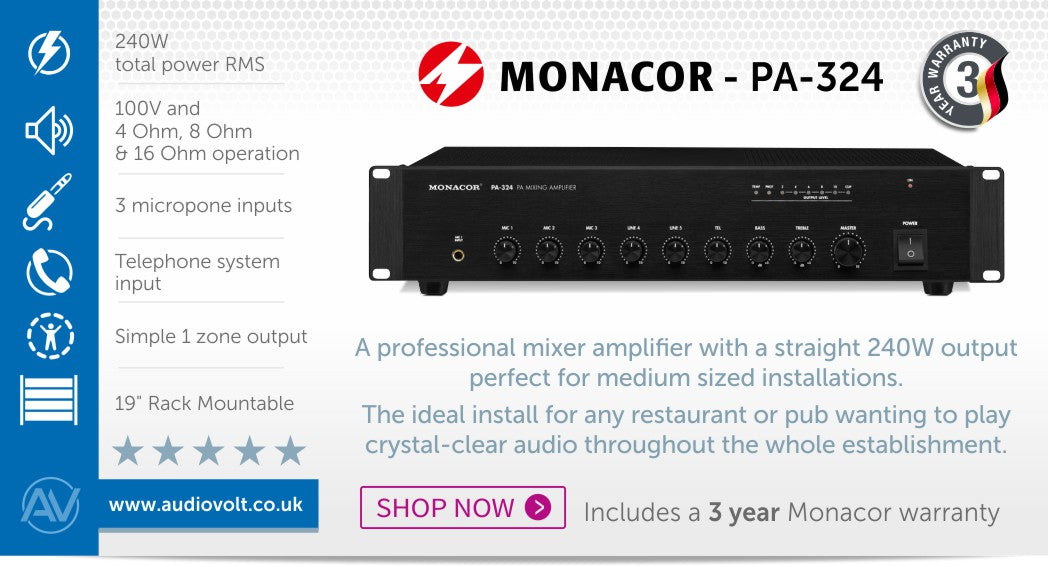 Monacor PA-324 100v line amplifer