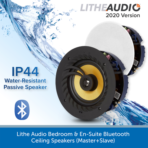 Lithe Audio Bedroom & En-Suite Bluetooth Ceiling Speakers (Master+Slave)