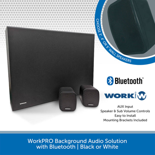 WorkPRO Background Audio Solution with Bluetooth | Black or White
