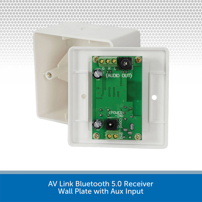 AV Link Bluetooth 5.0 Receiver Wall Plate with Aux Input